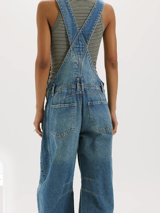 We The Free Barrel Denim Overalls By Free People, Size M, nwot. - Picture 3 of 7
